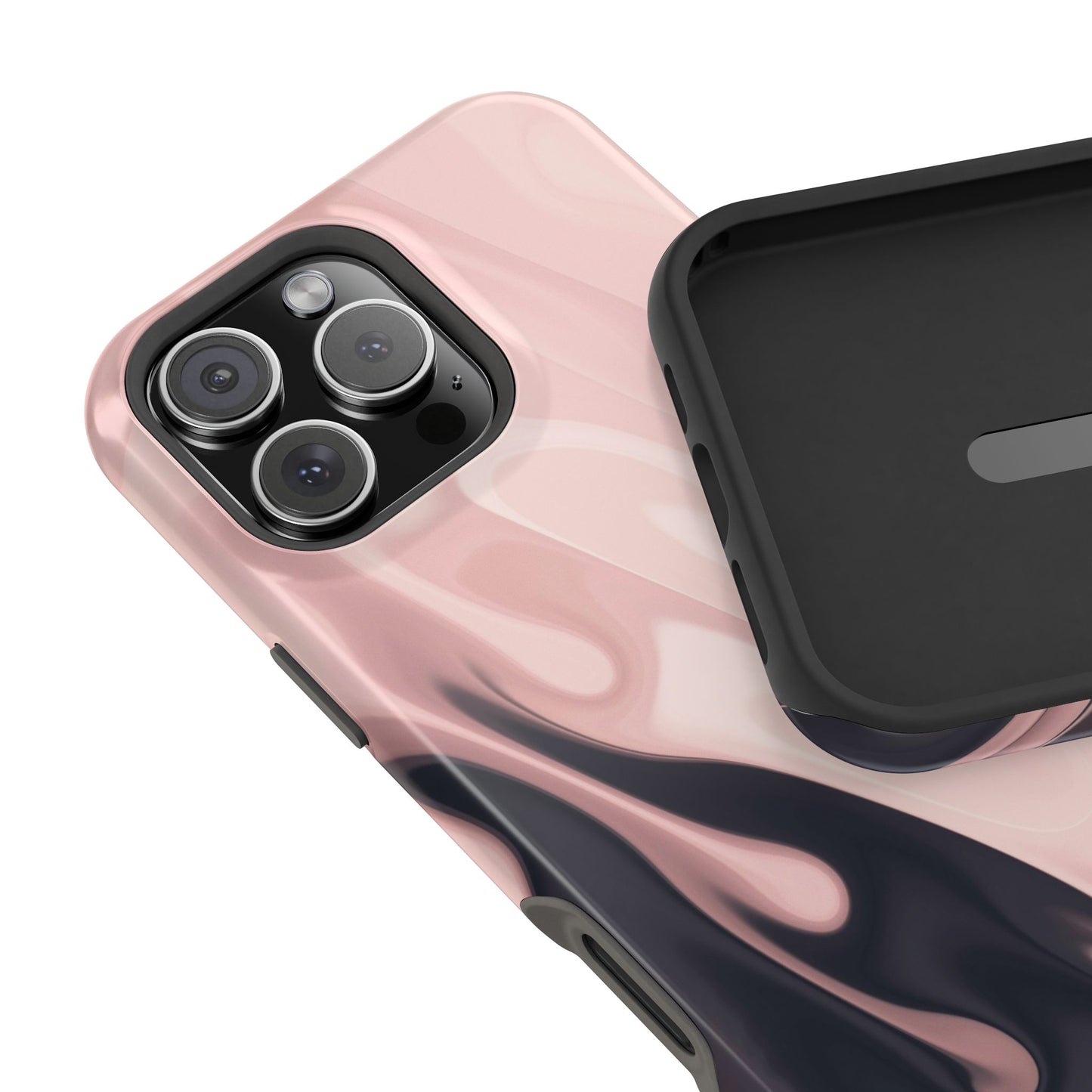 Blush Noir Ink Flow Phone Case – MagSafe Compatible for iPhone & Samsung Galaxy