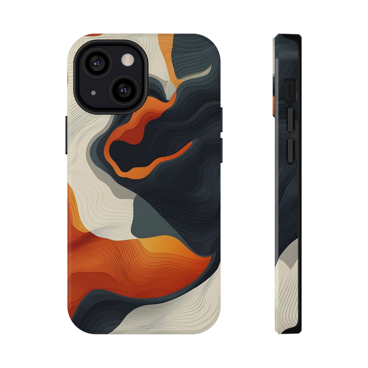 Topographical Abstract Wave Phone Case – MagSafe Compatible for iPhone & Samsung Galaxy