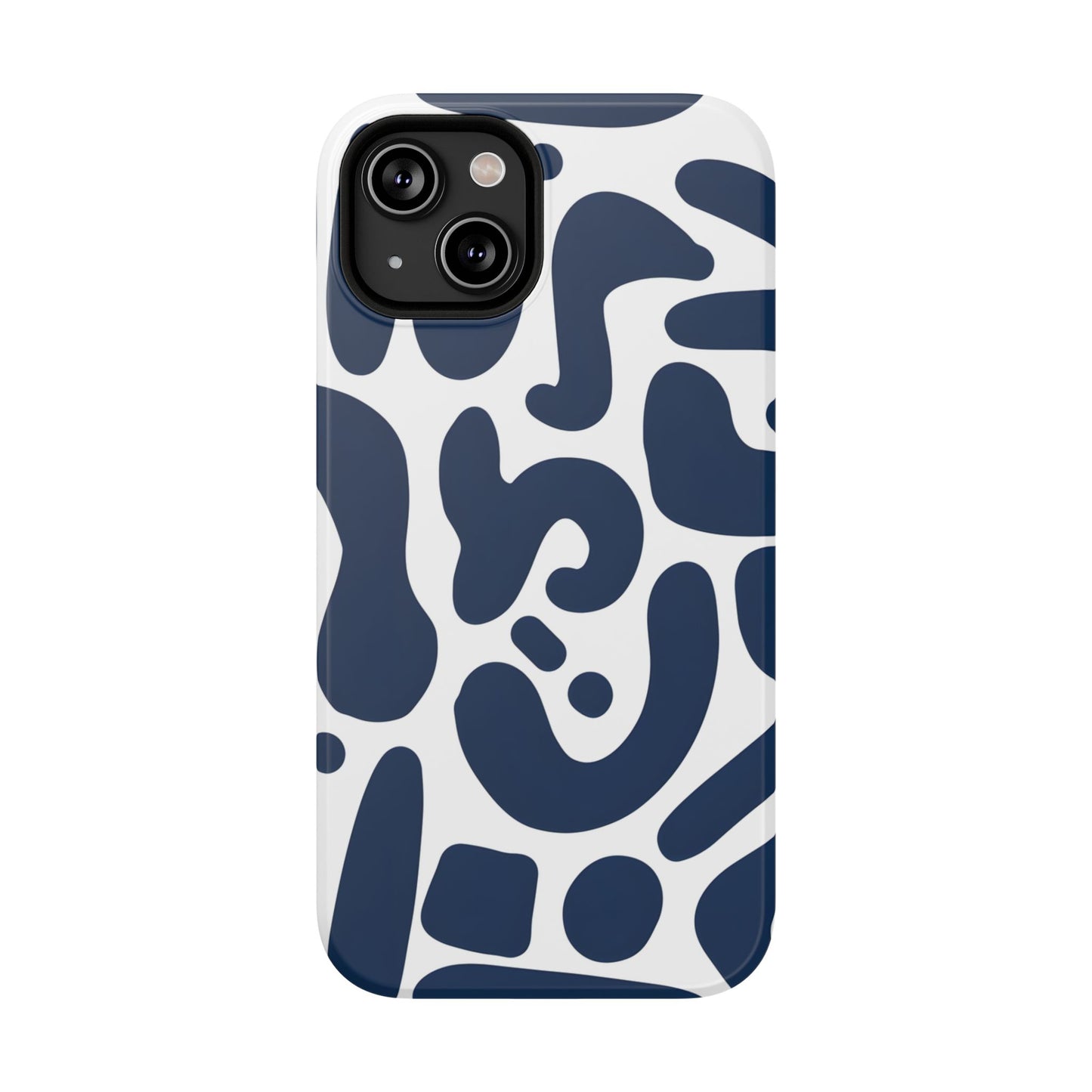 Midnight Morph Abstract Navy Pattern Phone Case – MagSafe Compatible for iPhone & Samsung Galaxy