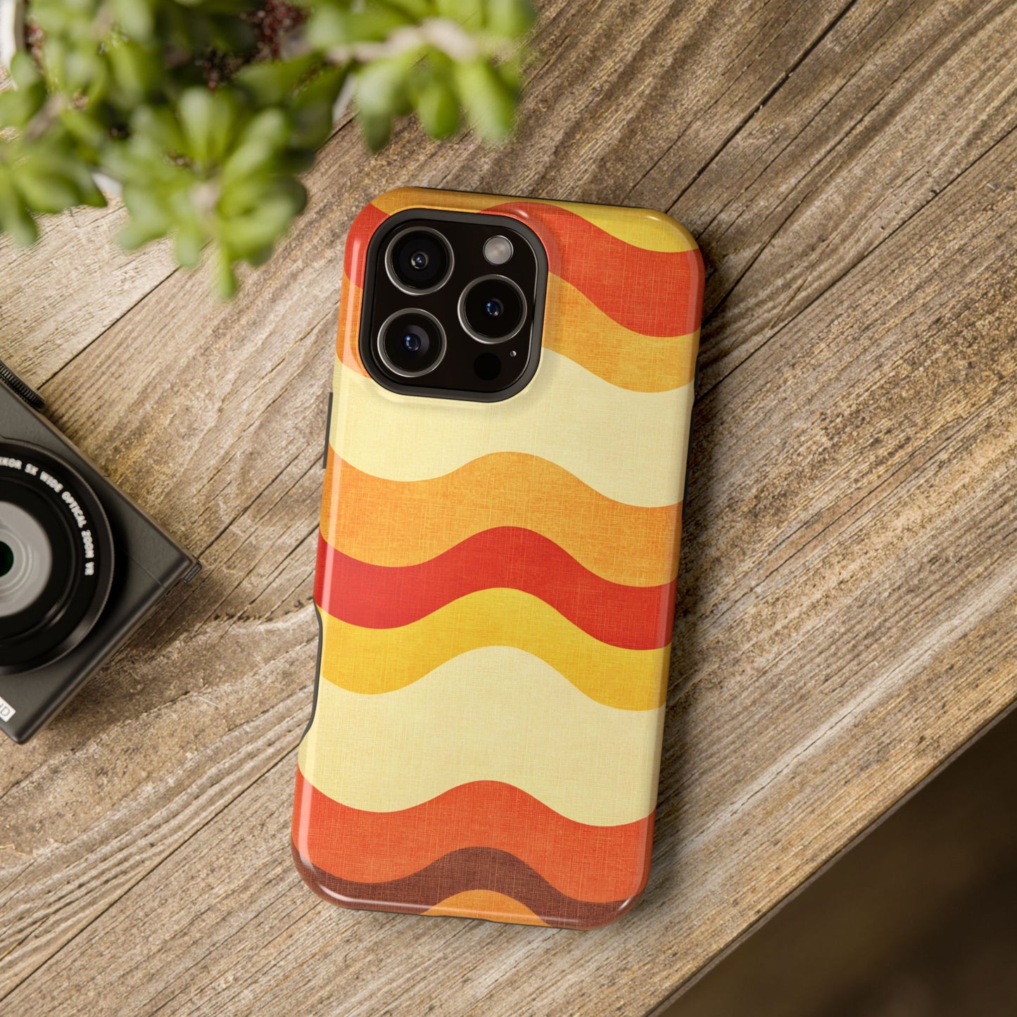 Retro Sunset Waves Phone Case – MagSafe Compatible for iPhone & Samsung Galaxy