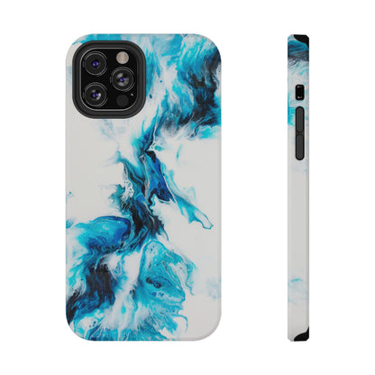 Electric Blue Splash Marble Phone Case – MagSafe Compatible for iPhone & Samsung Galaxy