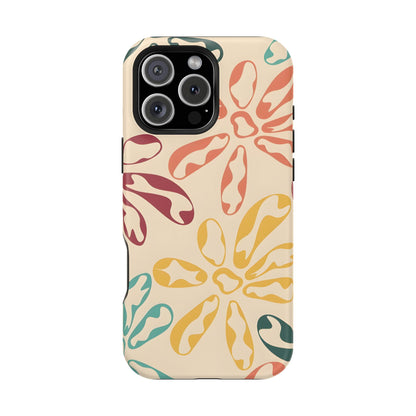 Retro Groovy Floral Phone Case – MagSafe Compatible for iPhone & Samsung Galaxy