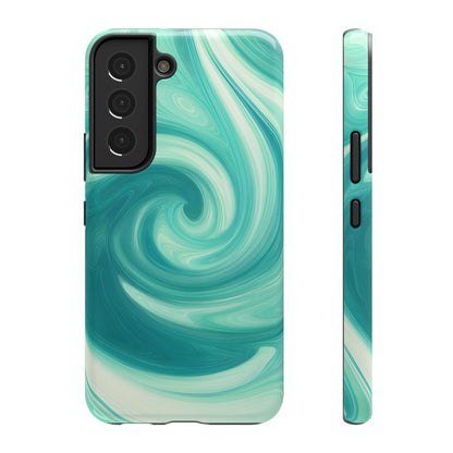 Turquoise Swirl Abstract Phone Case – MagSafe Compatible for iPhone & Samsung Galaxy