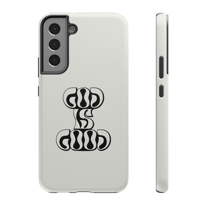 Black & White Bold "God Is Good" Phone Case – MagSafe Compatible for iPhone & Samsung Galaxy