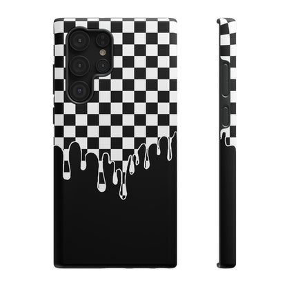 Dripping Checkerboard Phone Case – MagSafe Compatible for iPhone & Samsung Galaxy