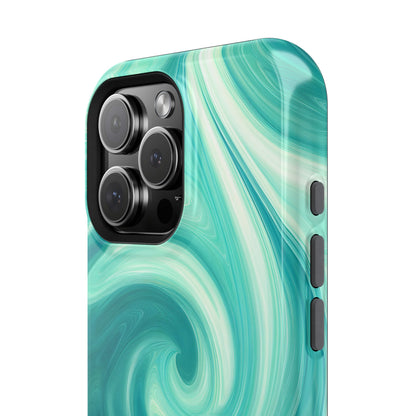 Turquoise Swirl Abstract Phone Case – MagSafe Compatible for iPhone & Samsung Galaxy