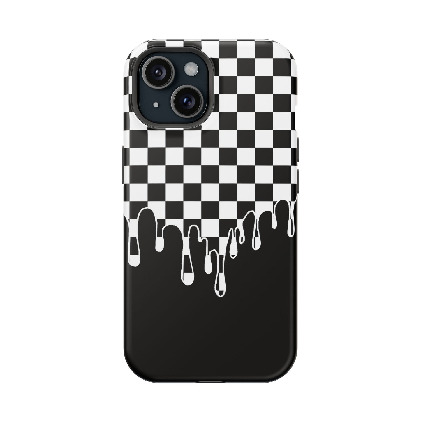 Dripping Checkerboard Phone Case – MagSafe Compatible for iPhone & Samsung Galaxy