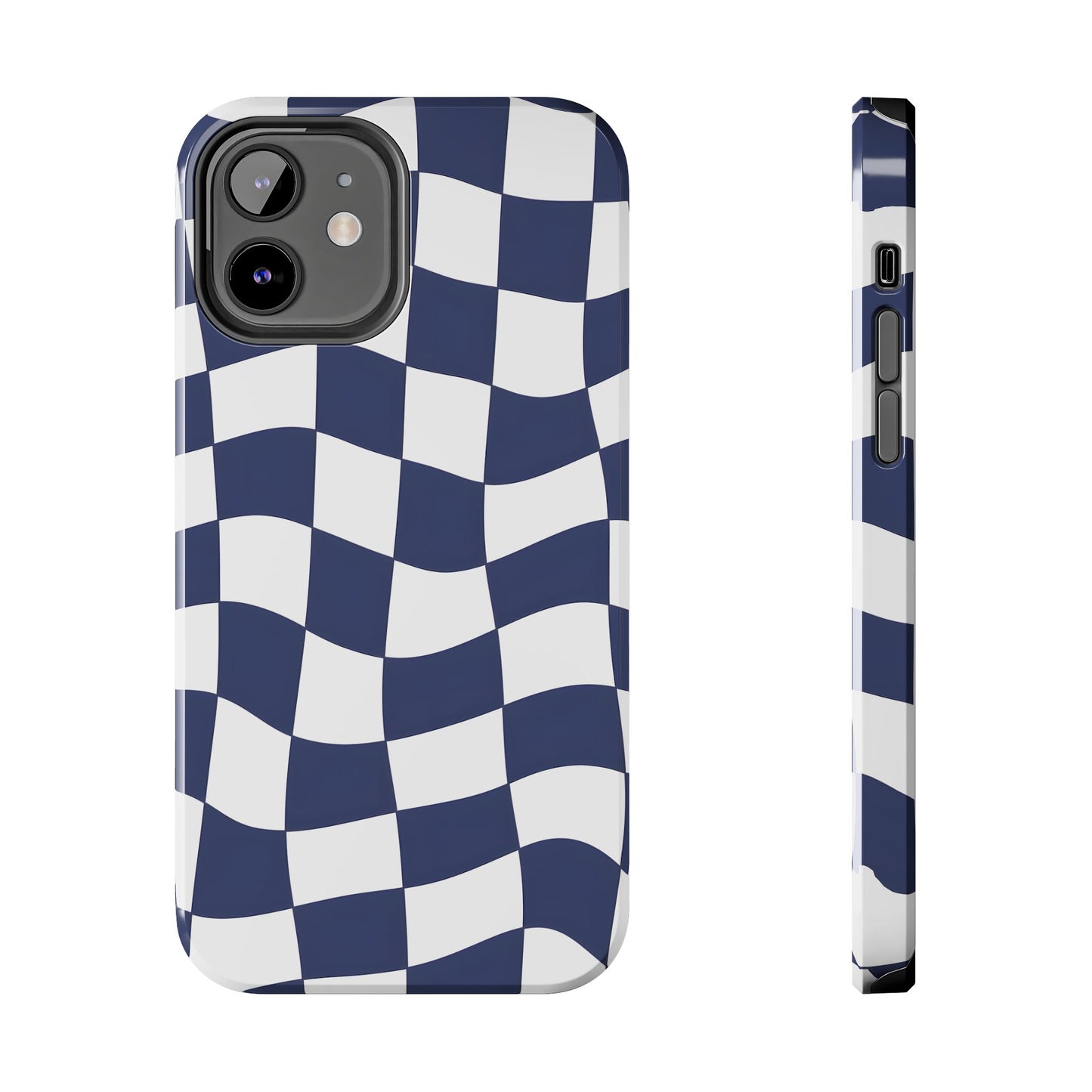 Blue Checkered Tough Phone Case - iPhone 15-11 All Sizes