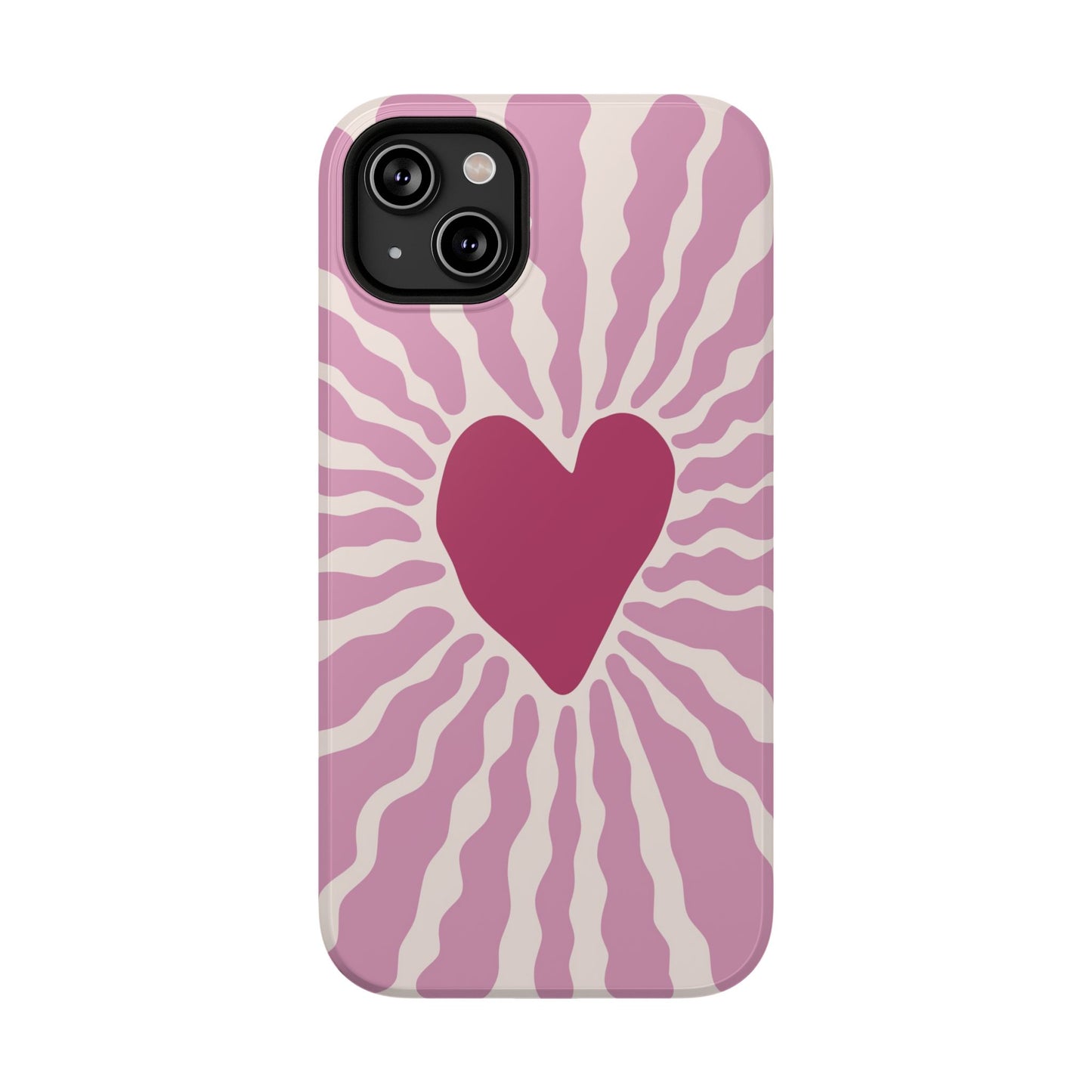 Retro Radiant Heart Phone Case – MagSafe Compatible for iPhone & Samsung Galaxy