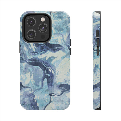 Blue Marble Abstract iPhone Case –  iPhone 16-11 All Sizes - MagSafe Compatible