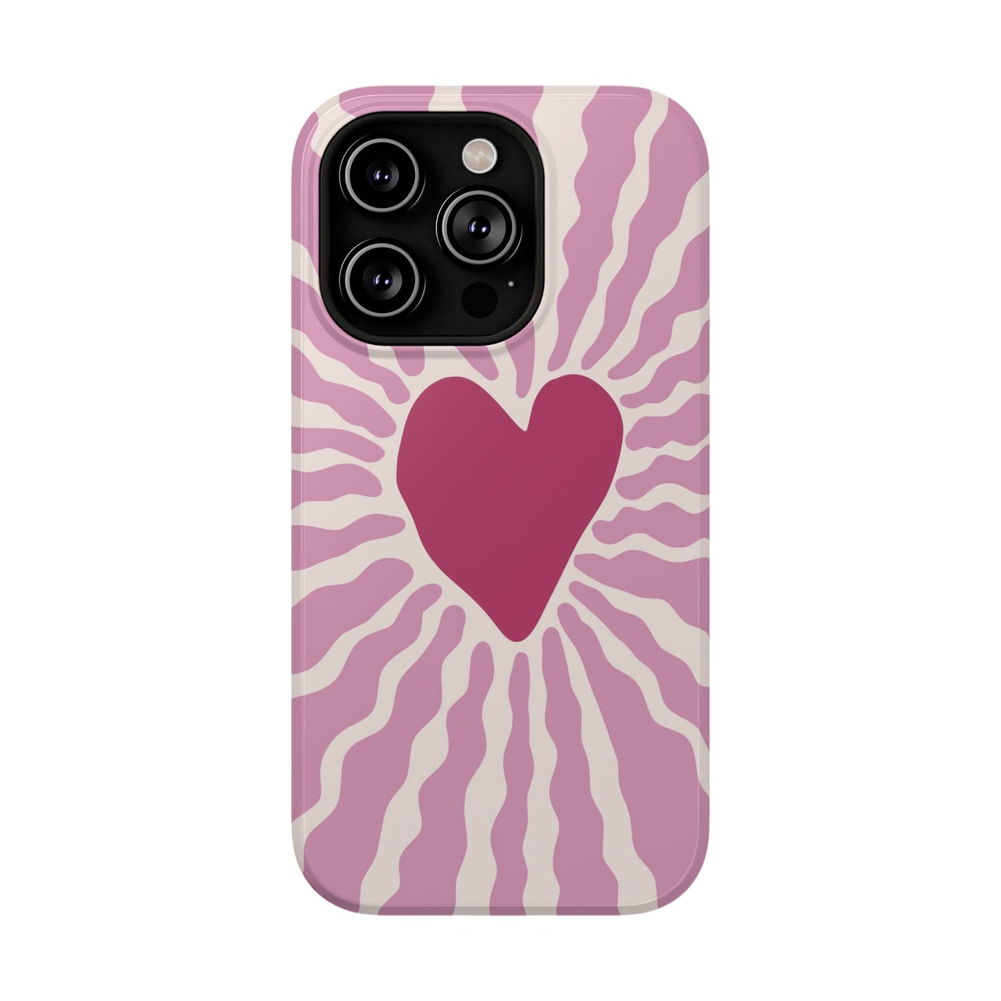 Retro Radiant Heart Phone Case – MagSafe Compatible for iPhone & Samsung Galaxy