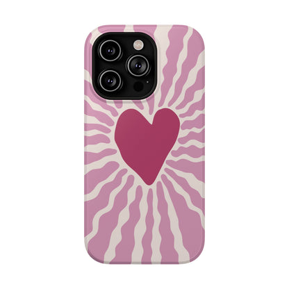 Retro Radiant Heart Phone Case – MagSafe Compatible for iPhone & Samsung Galaxy