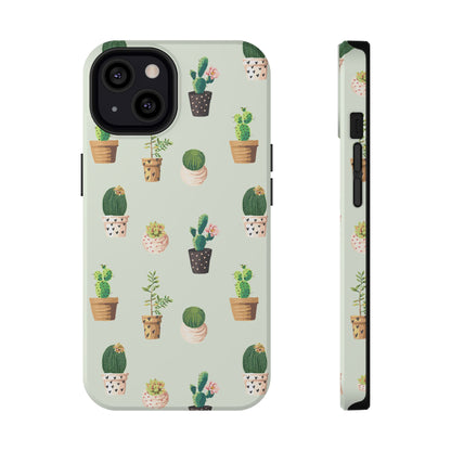 Desert Bloom Cactus Phone Case – Cute Succulent Print, MagSafe Compatible for iPhone & Samsung Galaxy