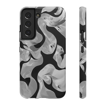 Abstract Monochrome Swirl Phone Case – MagSafe Compatible for iPhone & Samsung Galaxy