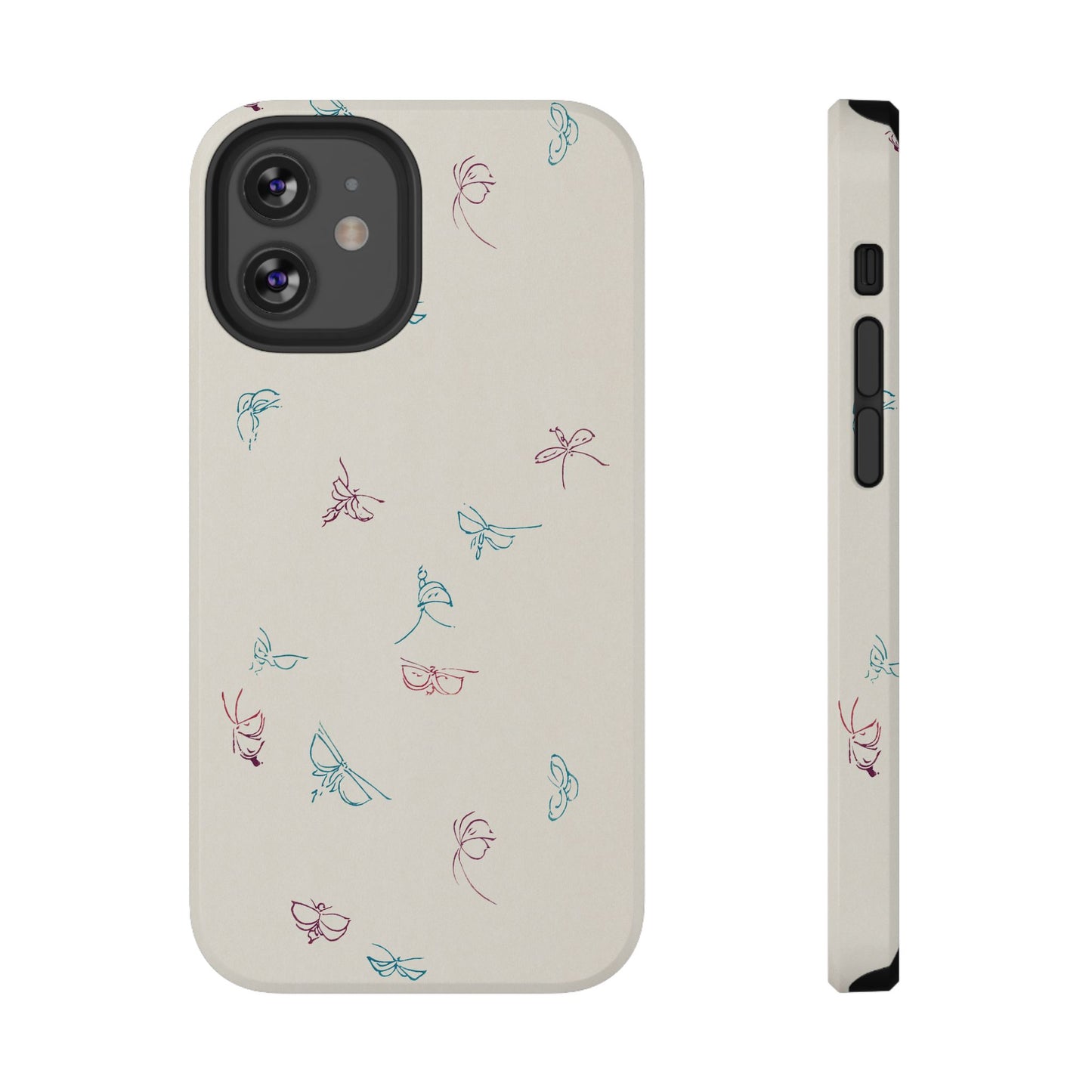 Minimalist Butterfly Sketch Phone Case – MagSafe Compatible for iPhone & Samsung Galaxy