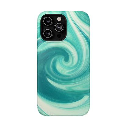 Turquoise Swirl Abstract Phone Case – MagSafe Compatible for iPhone & Samsung Galaxy