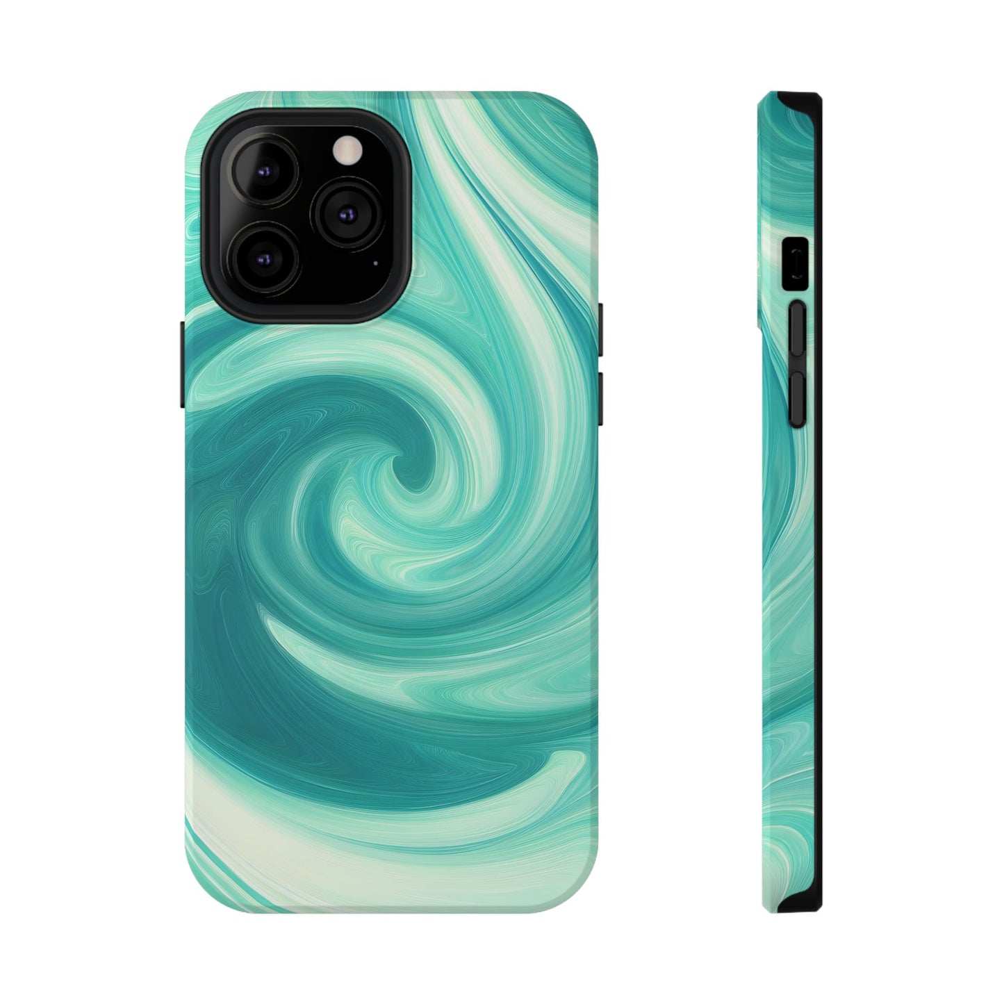 Turquoise Swirl Abstract Phone Case – MagSafe Compatible for iPhone & Samsung Galaxy