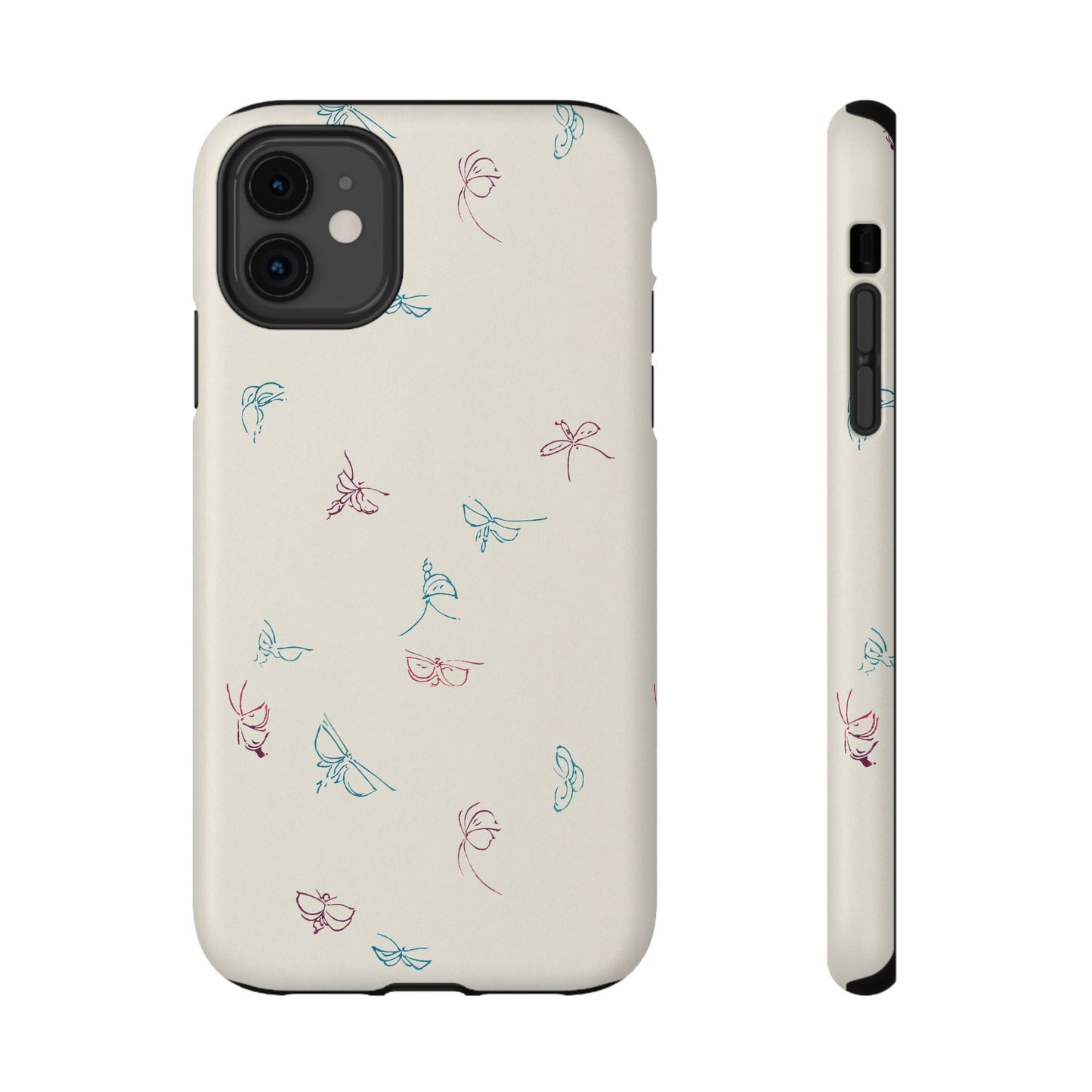 Minimalist Butterfly Sketch Phone Case – MagSafe Compatible for iPhone & Samsung Galaxy