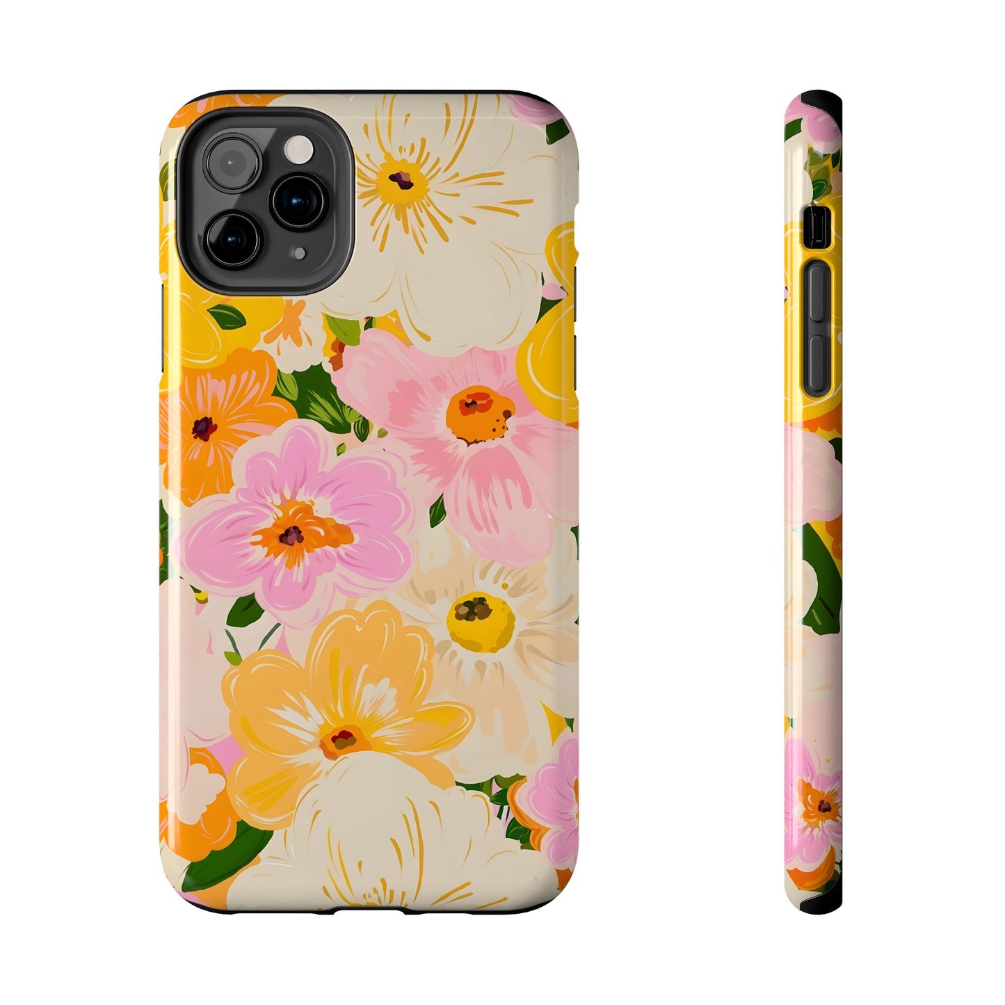 Pink & Yellow Floral iPhone Case - iPhone 15-11 All Sizes