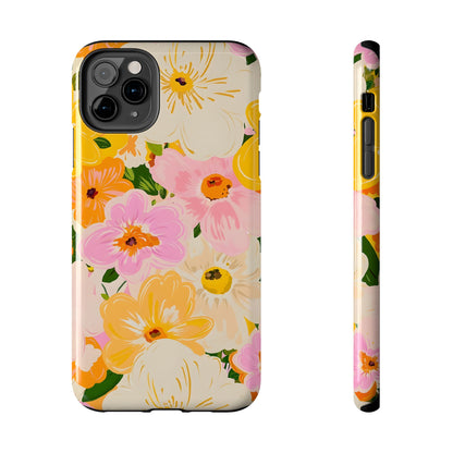 Pink & Yellow Floral iPhone Case - iPhone 15-11 All Sizes