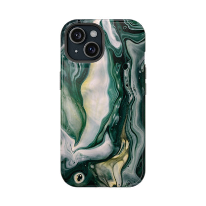 Mystic Forest Marble Swirl Phone Case – MagSafe Compatible for iPhone & Samsung Galaxy