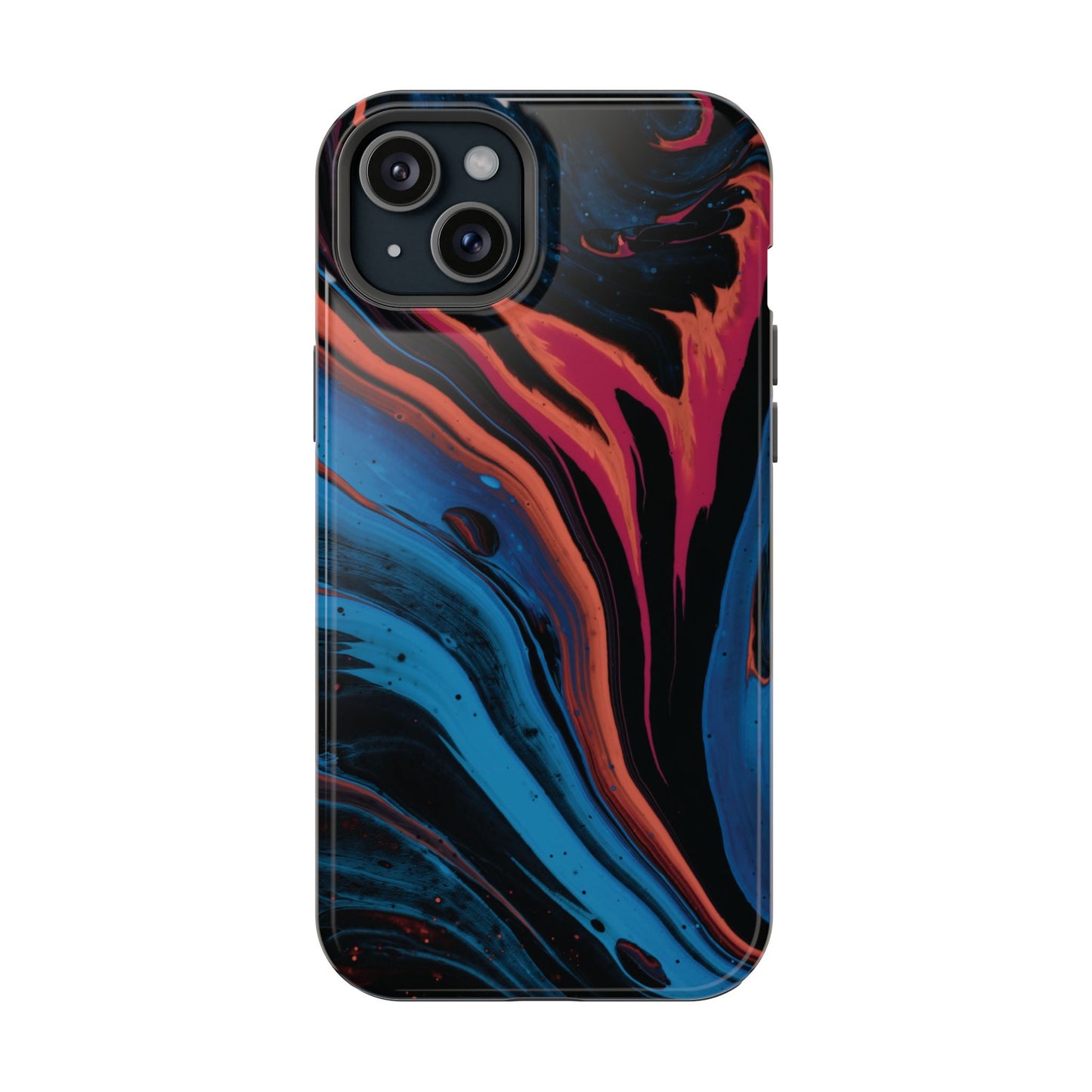 Crimson & Cobalt Fusion Marble Phone Case – MagSafe Compatible for iPhone & Samsung Galaxy