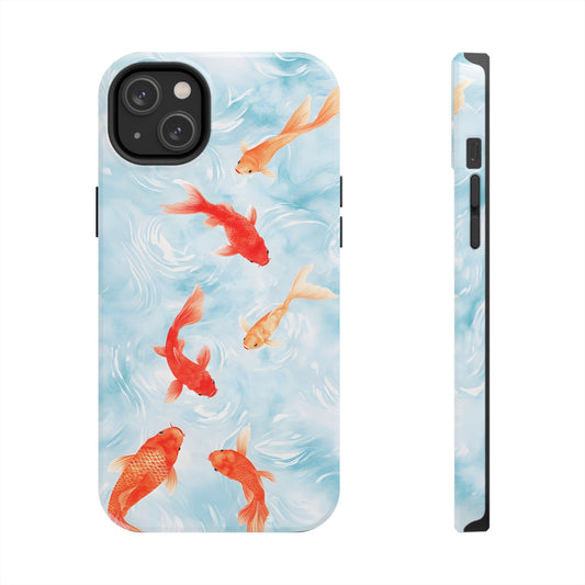 Koi Pond Painted Print for iPhone 11-15 All Sizes