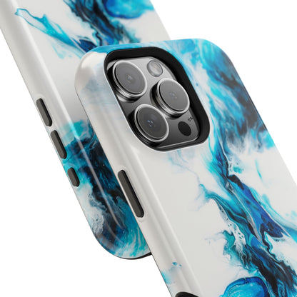 Electric Blue Splash Marble Phone Case – MagSafe Compatible for iPhone & Samsung Galaxy