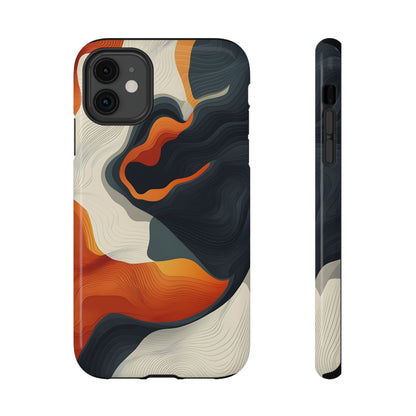 Topographical Abstract Wave Phone Case – MagSafe Compatible for iPhone & Samsung Galaxy