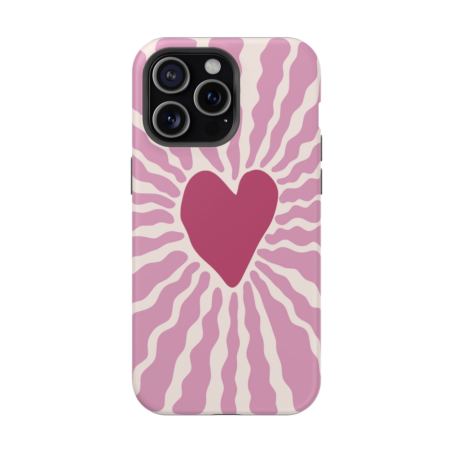 Retro Radiant Heart Phone Case – MagSafe Compatible for iPhone & Samsung Galaxy