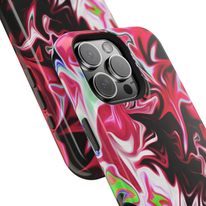 Red & Black Abstract Marble Phone Case – MagSafe Compatible for iPhone & Samsung Galaxy