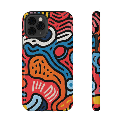 Bold Abstract Doodle Phone Case – MagSafe Compatible for iPhone & Samsung Galaxy
