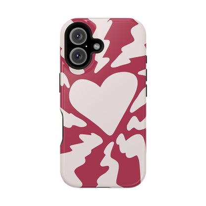 Bold Heartburst Abstract Phone Case – MagSafe Compatible for iPhone & Samsung Galaxy