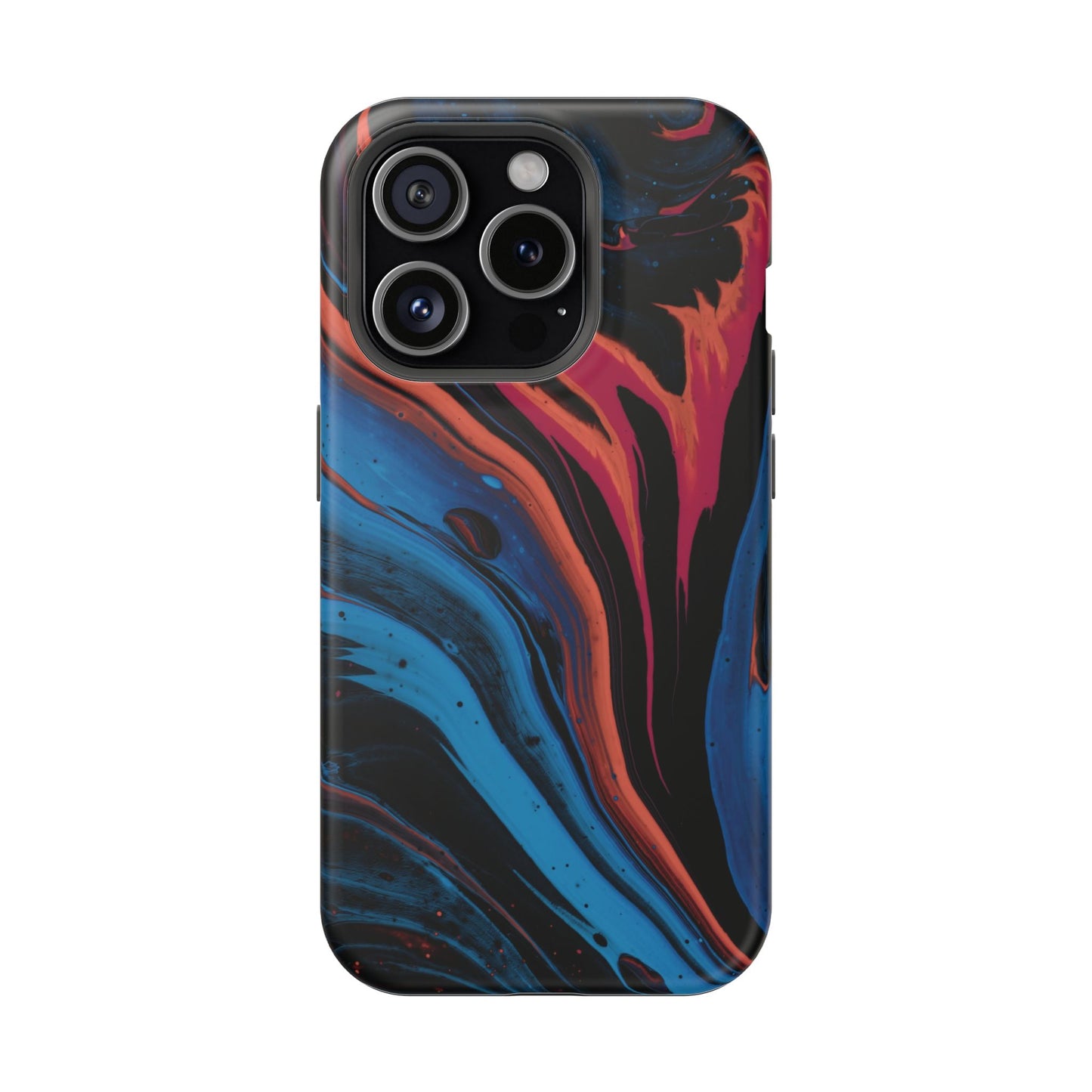 Crimson & Cobalt Fusion Marble Phone Case – MagSafe Compatible for iPhone & Samsung Galaxy