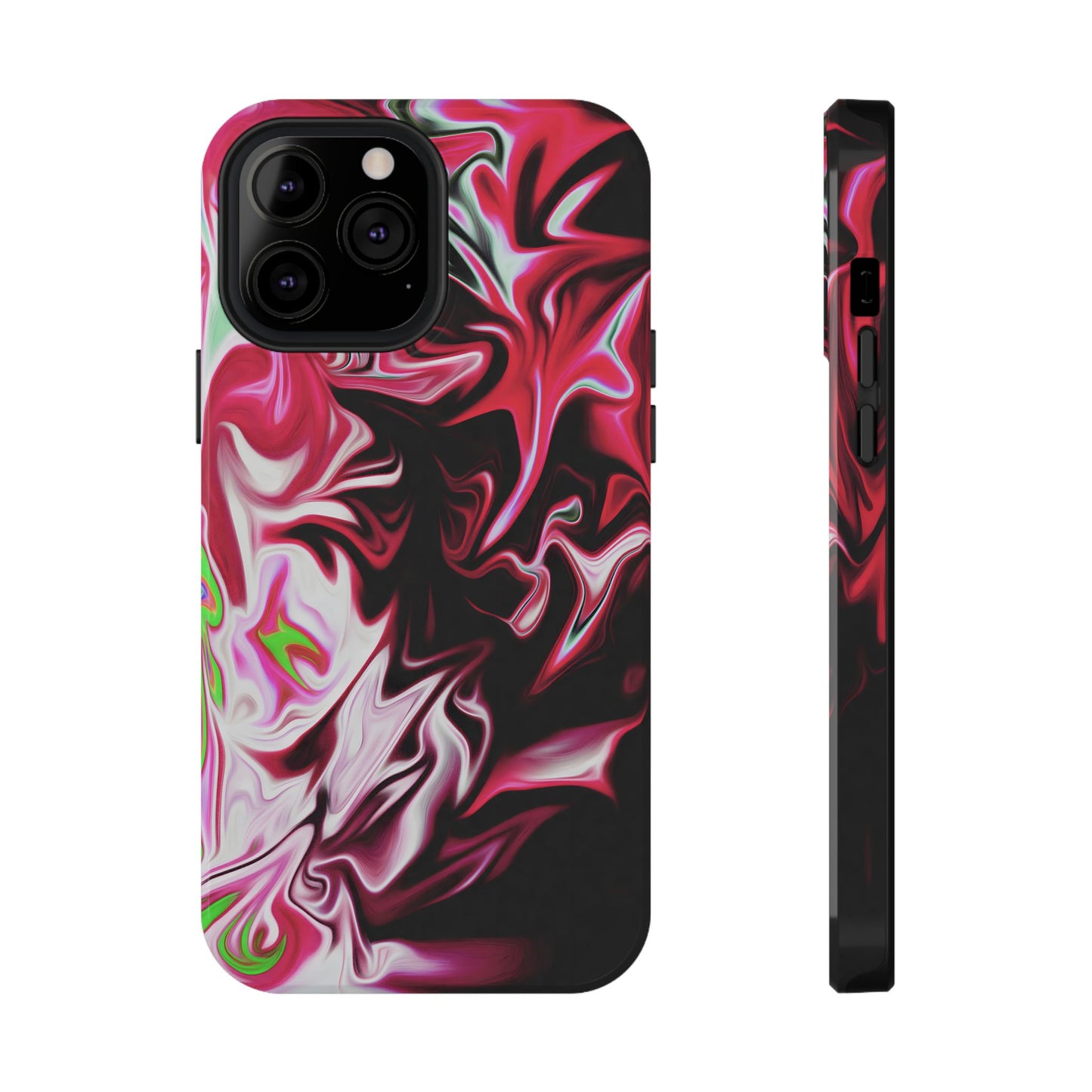 Red & Black Abstract Marble Phone Case – MagSafe Compatible for iPhone & Samsung Galaxy
