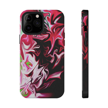 Red & Black Abstract Marble Phone Case – MagSafe Compatible for iPhone & Samsung Galaxy