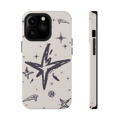 Sketch Star Doodle Phone Case – MagSafe Compatible for iPhone & Samsung Galaxy