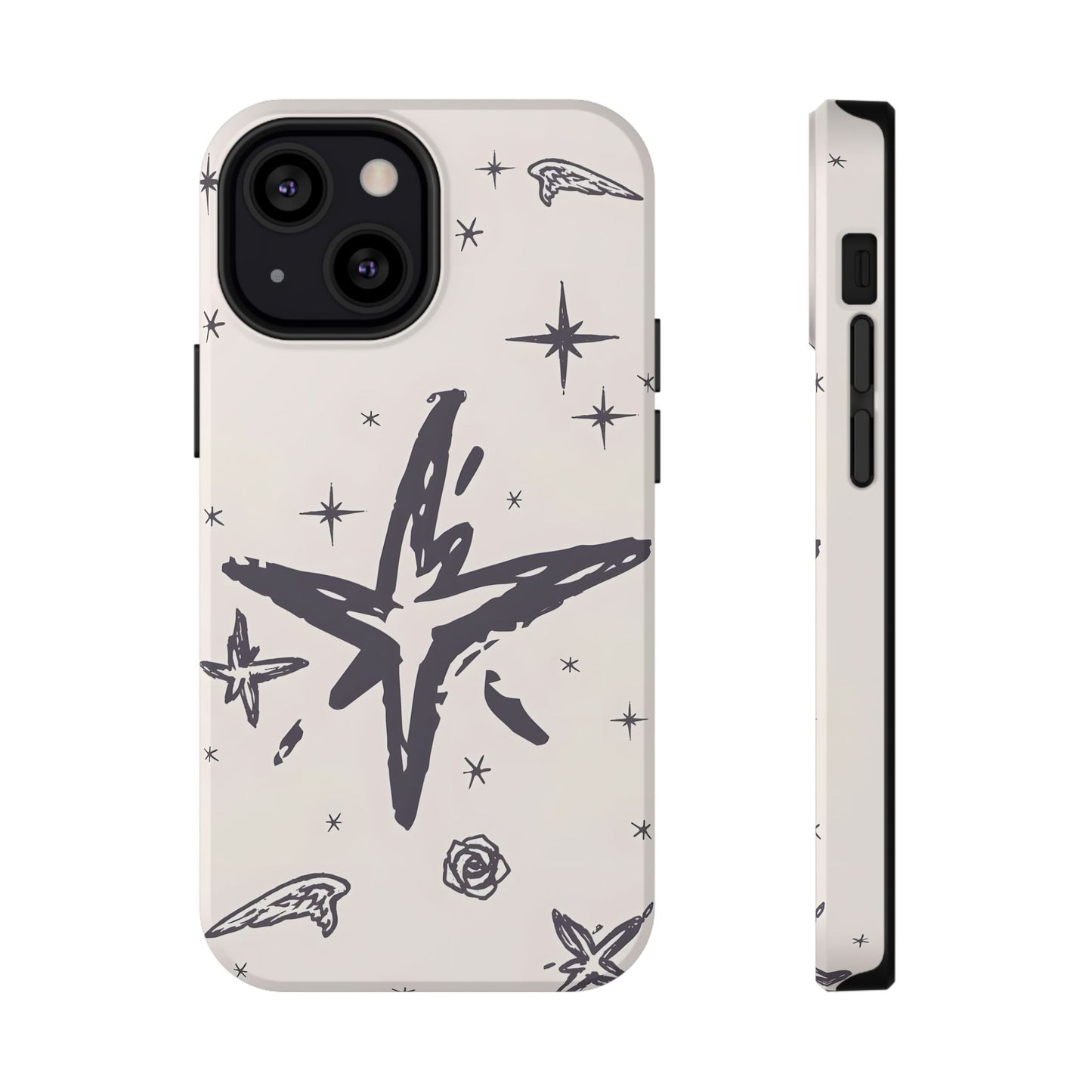 Sketch Star Doodle Phone Case – MagSafe Compatible for iPhone & Samsung Galaxy