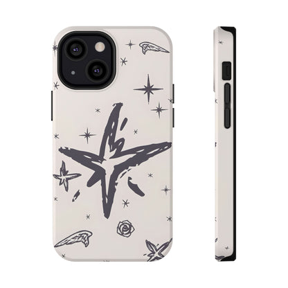 Sketch Star Doodle Phone Case – MagSafe Compatible for iPhone & Samsung Galaxy
