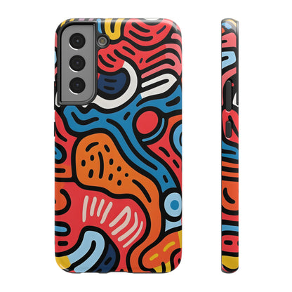 Bold Abstract Doodle Phone Case – MagSafe Compatible for iPhone & Samsung Galaxy