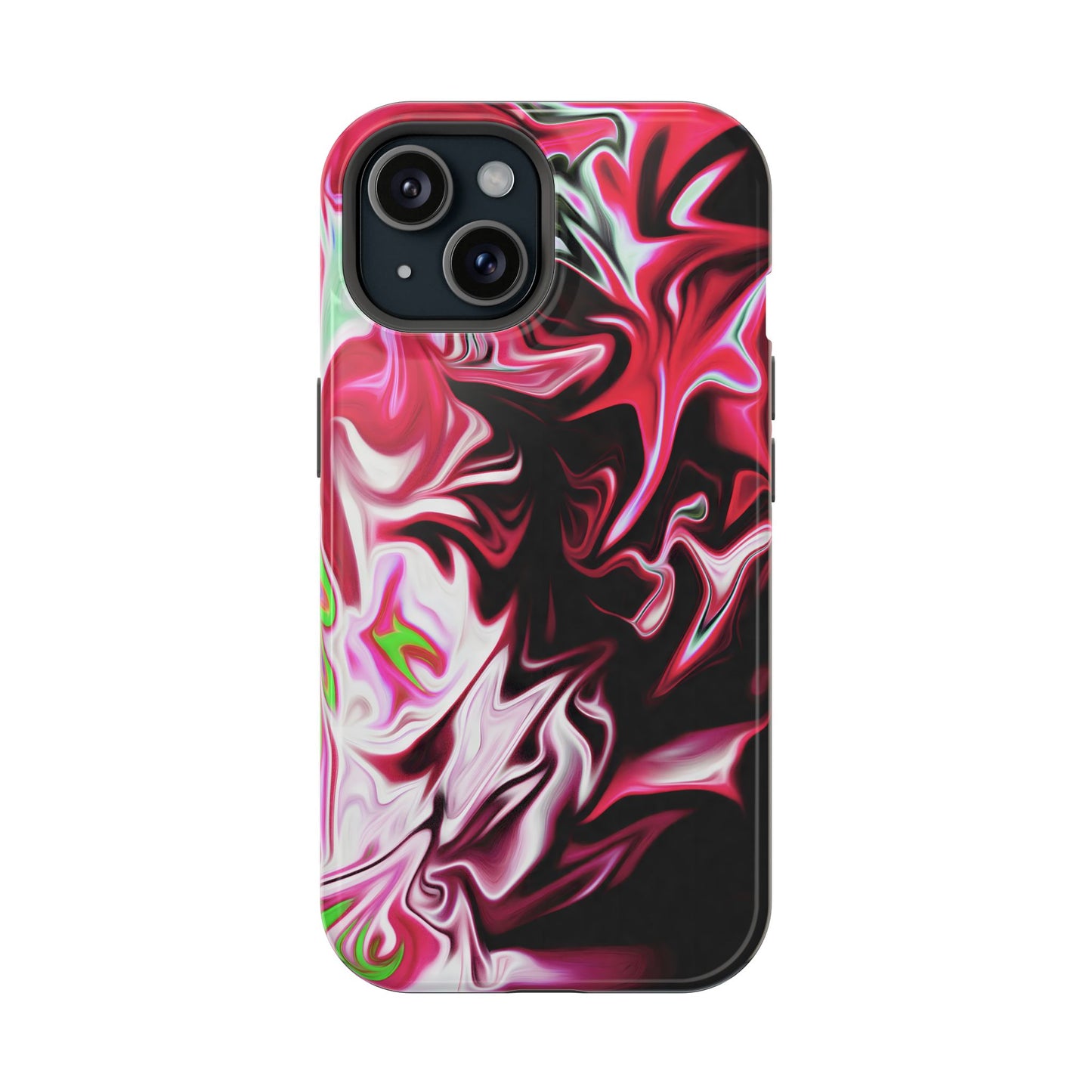 Red & Black Abstract Marble Phone Case – MagSafe Compatible for iPhone & Samsung Galaxy