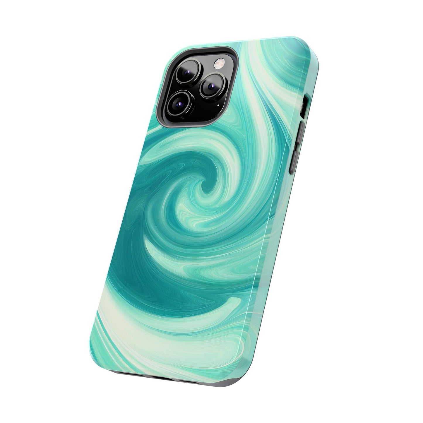 Turquoise Abstract Swirls Tough iPhone Case - iPhone 15-11 All Sizes