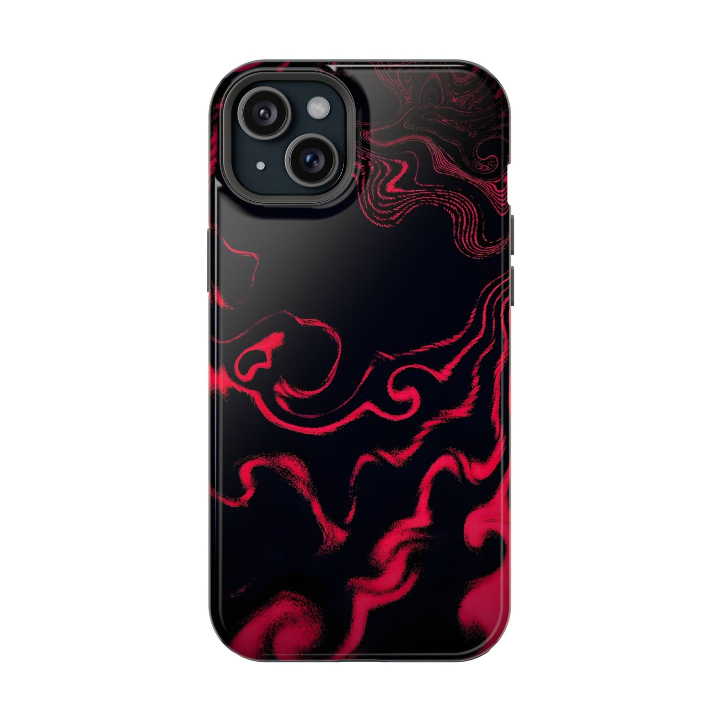 Crimson Smoke Abstract Phone Case – MagSafe Compatible for iPhone & Samsung Galaxy