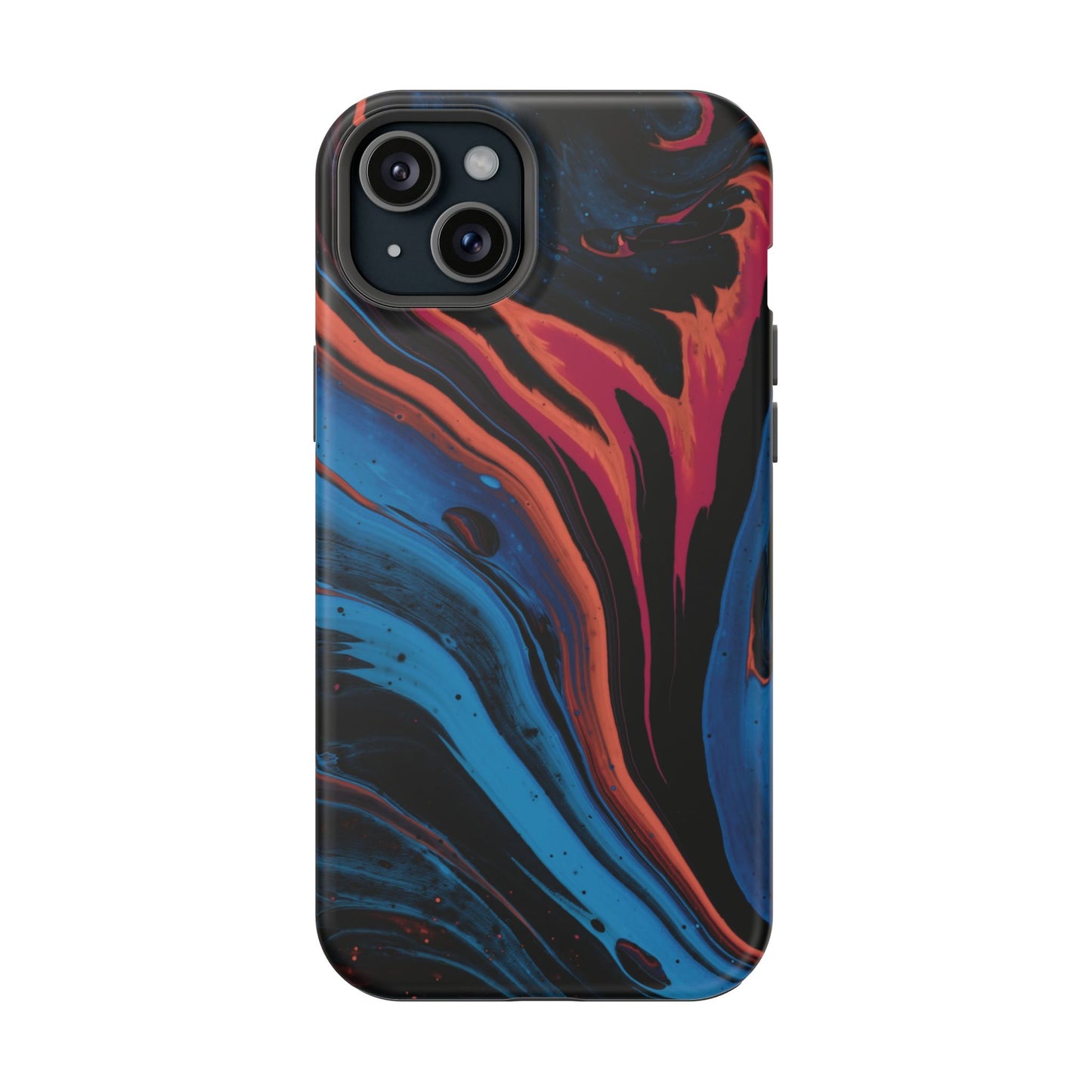 Crimson & Cobalt Fusion Marble Phone Case – MagSafe Compatible for iPhone & Samsung Galaxy