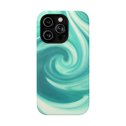 Turquoise Swirl Abstract Phone Case – MagSafe Compatible for iPhone & Samsung Galaxy