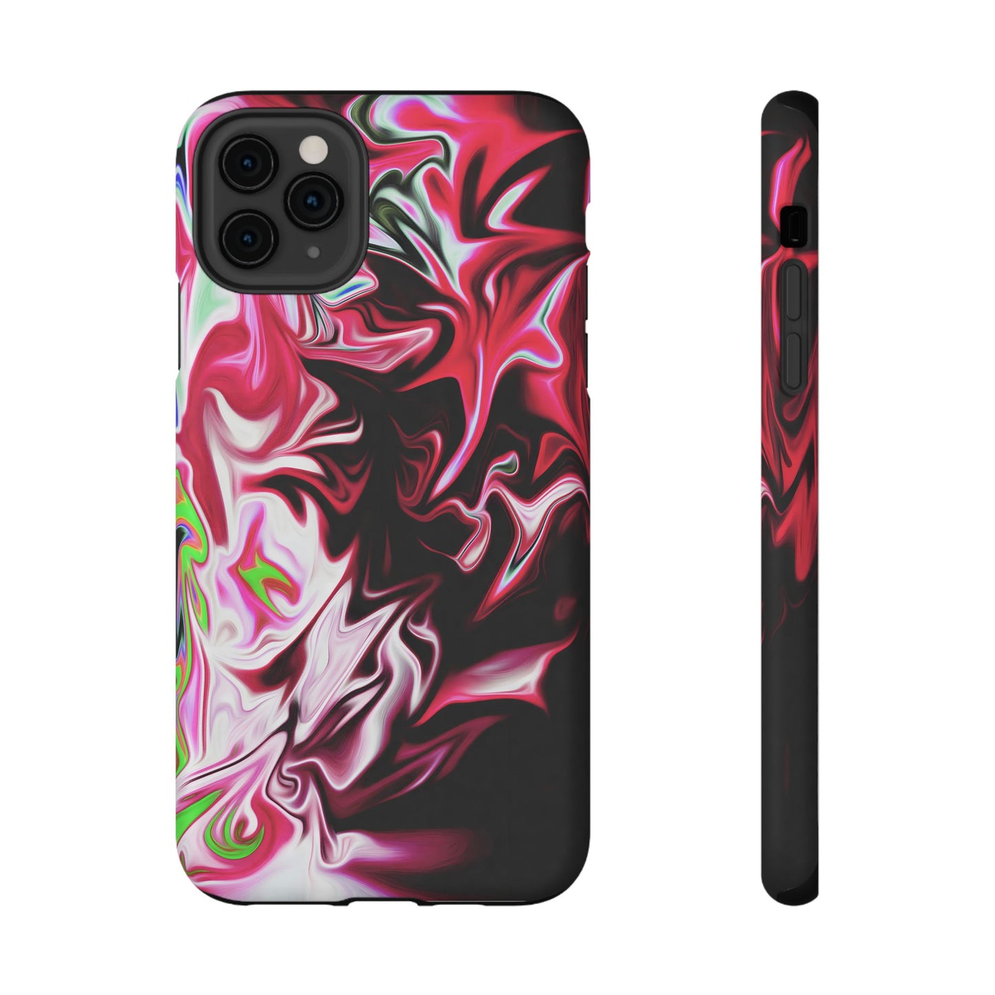 Red & Black Abstract Marble Phone Case – MagSafe Compatible for iPhone & Samsung Galaxy