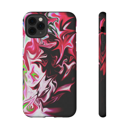 Red & Black Abstract Marble Phone Case – MagSafe Compatible for iPhone & Samsung Galaxy