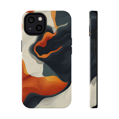 Topographical Abstract Wave Phone Case – MagSafe Compatible for iPhone & Samsung Galaxy