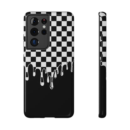 Dripping Checkerboard Phone Case – MagSafe Compatible for iPhone & Samsung Galaxy