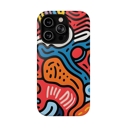 Bold Abstract Doodle Phone Case – MagSafe Compatible for iPhone & Samsung Galaxy